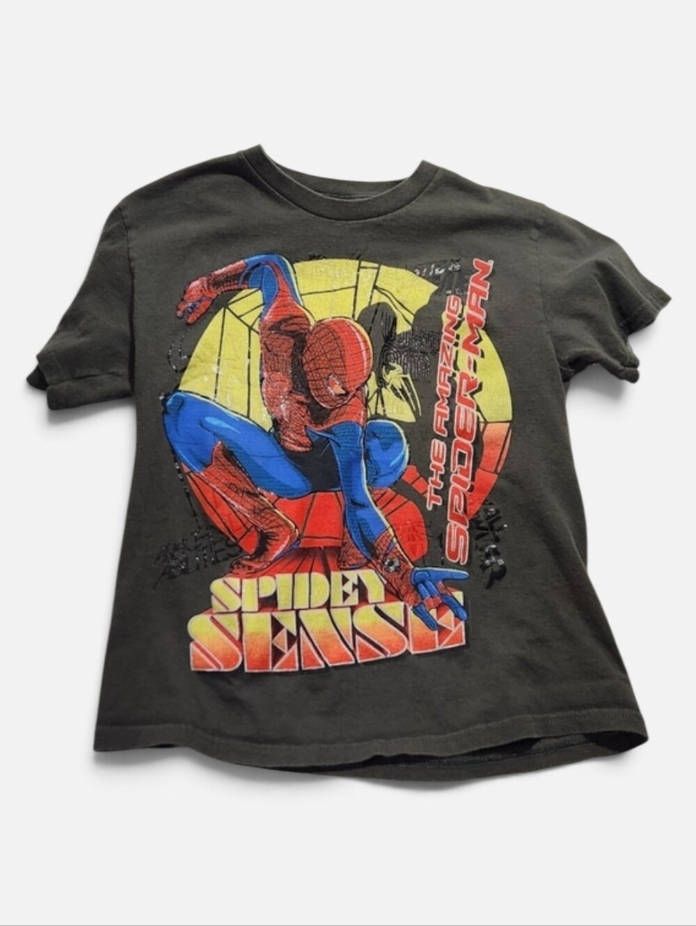 Youth- Spiderman Dark Gray Graphic Tee-shirt